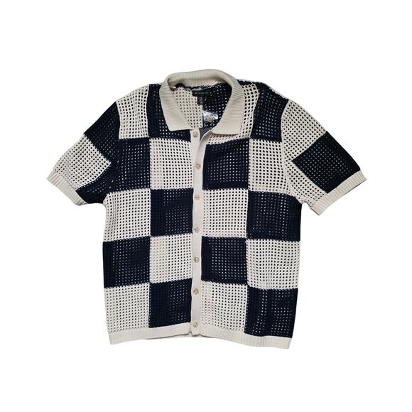 Art Of Rhetoric Knitted Polo Shirt Men’s XL Black Cotton Acrylic Knit Casual Tee - Picture 1 of 5